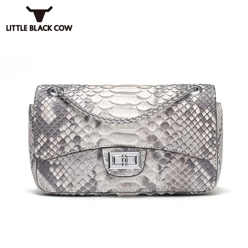 black snakeskin crossbody bag