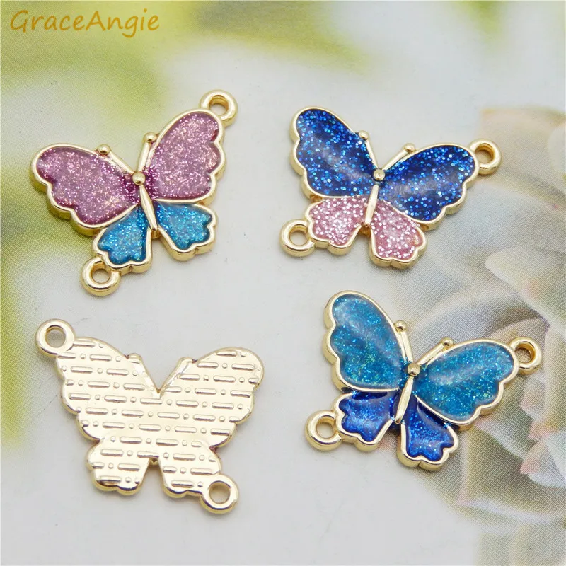 4pcs Mixed Charms Butterfly Jewelry Bracelet Connector Enamel Animal Pendant Earrings Accessories Necklace Keychain Anklet DIY | Украшения