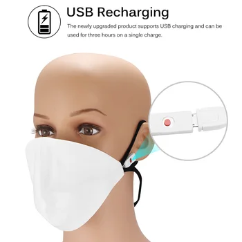 

New Cool Unisex LED Flashing Mask Chargeable Colorful Dust Mask Fiber Optic Fabric Mask 7 Luminous Colors IP67 Waterproof