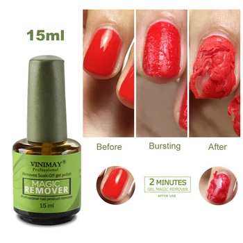 

VINIMAY 15ML Fast Nail Gel Polish Remover Healthy Magic Remover for Base Top Coat Within Minutes