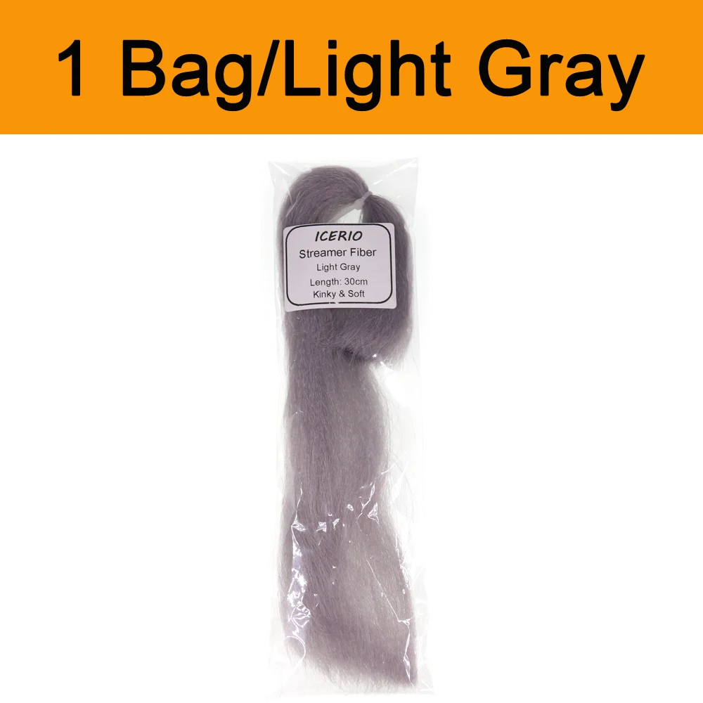 Light Gray 1bag ICERIO 1 упаковка гофрированные странный Minnow волокна Стример Летать волокон завязывания Материал для Fly наживка для окуня - Цвет: Light Gray 1bag