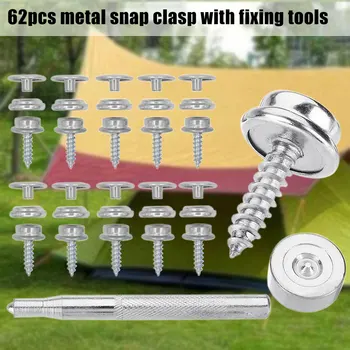 

62pcs/set Replacement Tools Professional Accessories Craft Jacket Snap Clasp Button Fasteners Press Stud Kit Practical Durable
