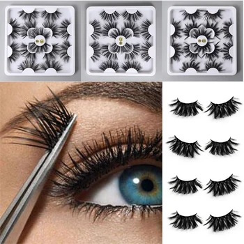 

7/5/4 Pairs 25mm 3D Faux Mink Lashes Natural Long False Eyelashes Wispy Fluffy Fake Lashes Makeup Extension Eyelash Maquiagem