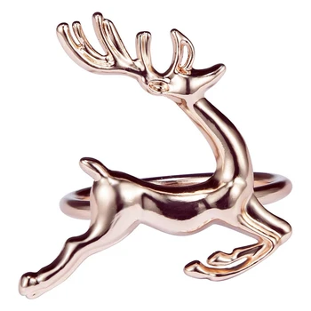 

Rose Gold Elk Chic Napkin Rings for Christmas Dining Table Setting-Wedding Receptions, Christmas, Thanksgiving and Home Kitchen