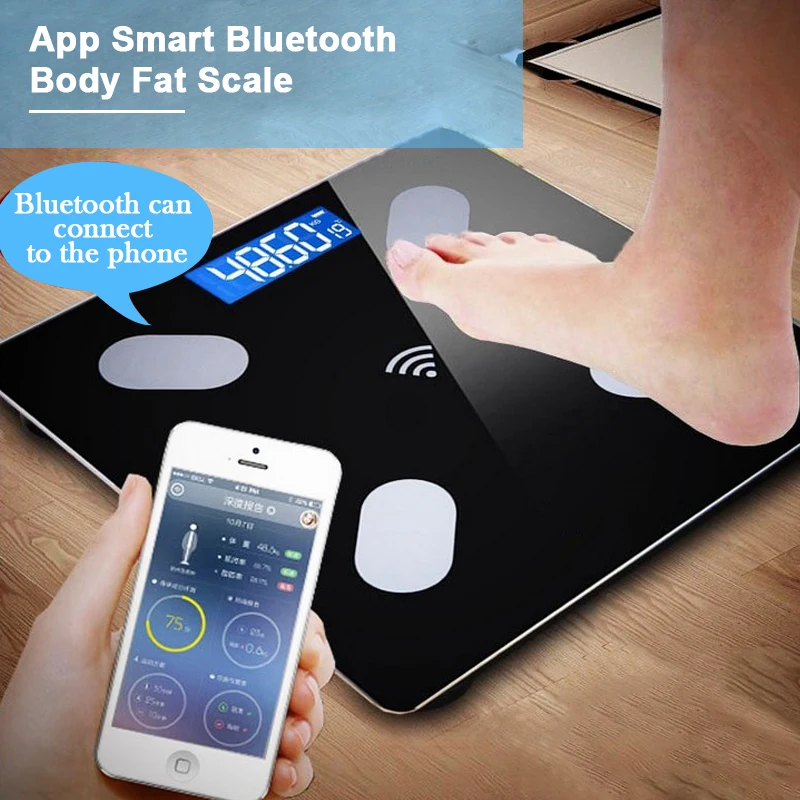 Bluetooth Смарт Электронные весы цифровой дисплей Питание от батареи тела жира весы BJStore