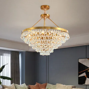 

Manggic New luxury lighting modern crysta lamp AC110V 220V luster LED dining room lights foyer crystal chandelier