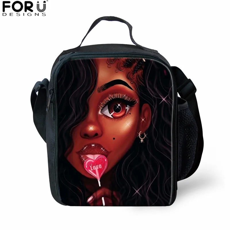 FORUDESIGNS/3 шт./компл. школьная сумка с рисунком черная девочка принт детский школьный детский рюкзак для девочек в африканском стиле mochila escolar - Цвет: Z4896G