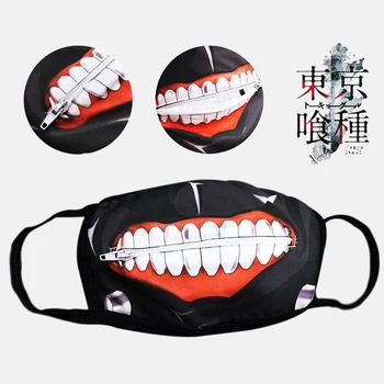 

1 PC Cotton Dustproof Mouth Face Mask Anime Zipper Cartoon Kpop Fashion Tokyo Ghoul Muffle Face Mouth Masks Cover Anti Dust Mask