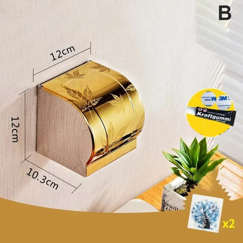 Stainless Steel Wall Toilet Paper Roll Holder Black Silver Self Adhesive Toilet Paper Holder for Bathroom Stick Wall Towel Rack