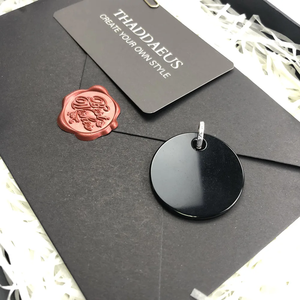 Оникс с Круглым Диском ювелирные изделия любовью в европейском стиле 2019 серебро