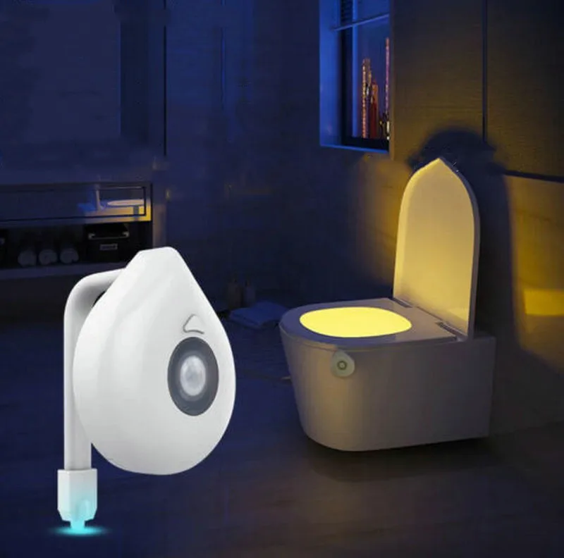 

set of 2 Smart Toilet Light Night LED PIR Motion sensor Color changing Bathroom Bowl Body Automatic Activated lamp Waterproof