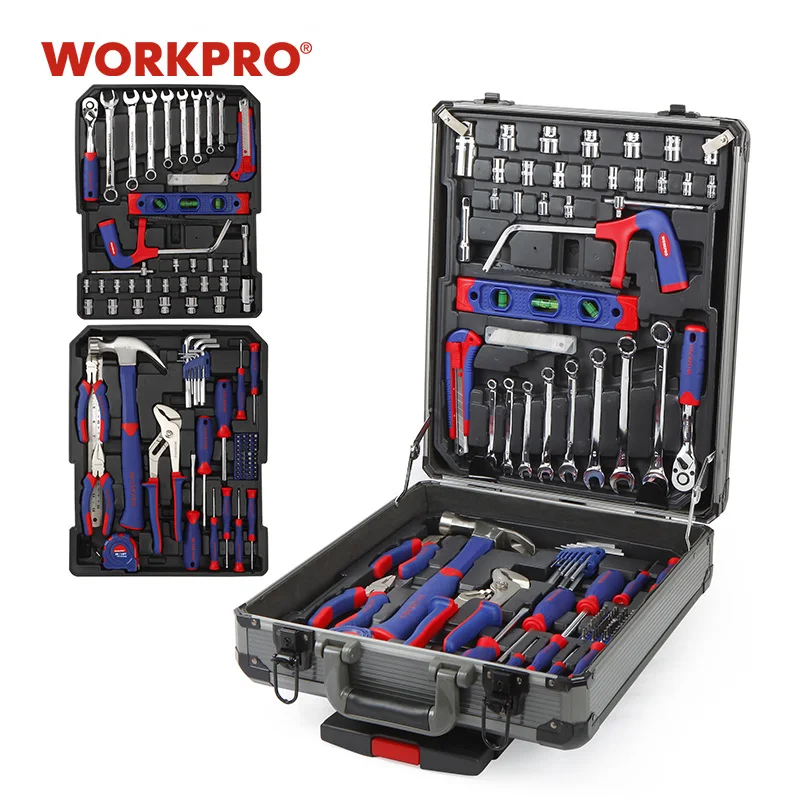 US $99.99 WORKPRO 111PC Trolley Case Tool Set Aluminum Box Set Home Tool Kits