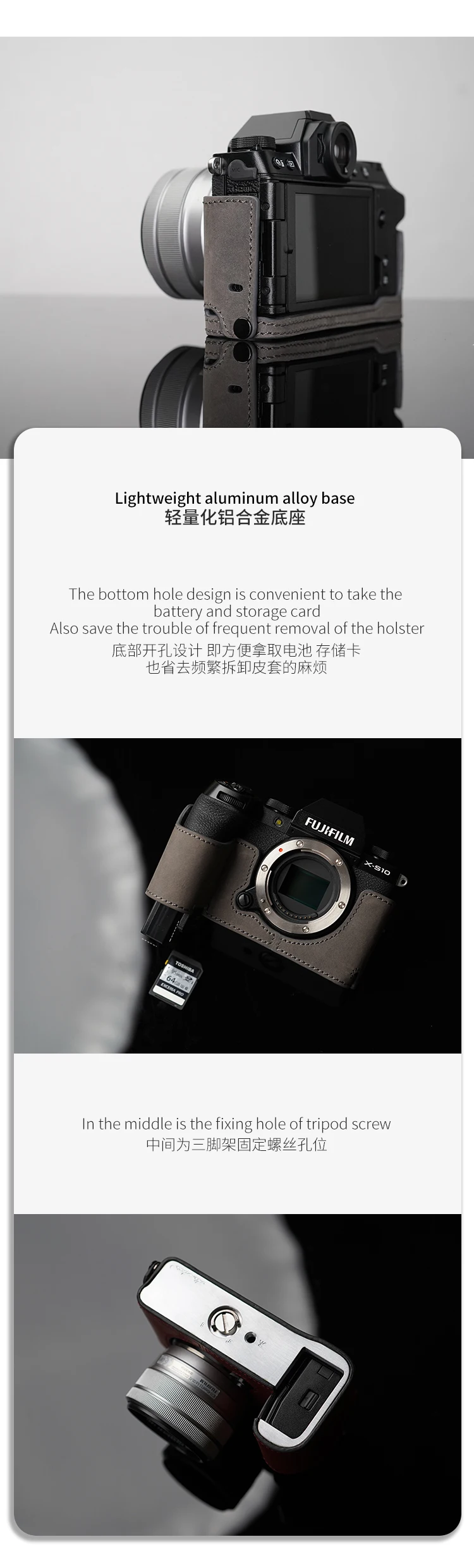 mrstone fujifilm caso da câmera artesanal capa de couro genuíno acessórios