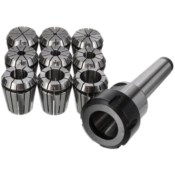 

9pcs ER32 Spring Collets Set 2/4/6/8/10/12/16/18/20mm + 1pcs MT3 M12 ER32 Collet Chuck Morse Taper Holder