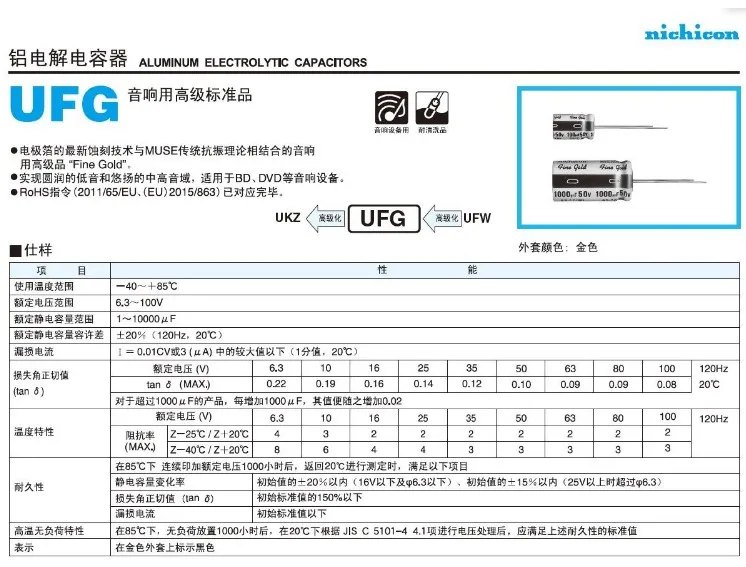 30PCS/lot Original nichicon (fine gold) FG series fever capacitor audio aluminum electrolytic capacitor free shipping