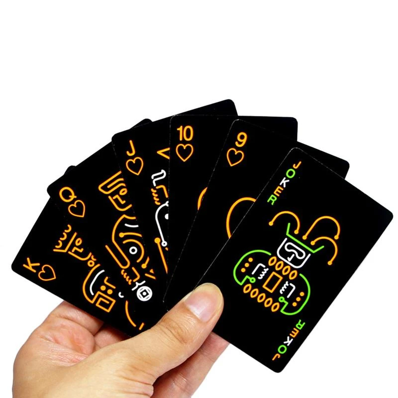 Black Luminous Fluorescent Poker Cards Playing Card Glow In The Dark UK WYPTUK Black Luminous Fluorescent Poker Cards Playing Card Glow In The Dark UK WYPTUK