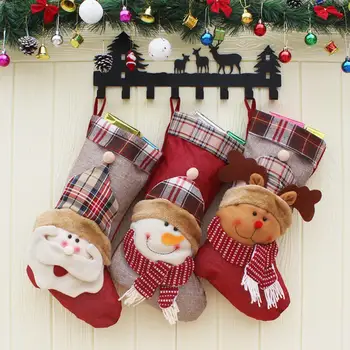 

Christmas Stocking Sock New Year Xmas Gift Candy Bag Noel Christmas Decorations for Home Navidad Christmas Tree Decoration 7
