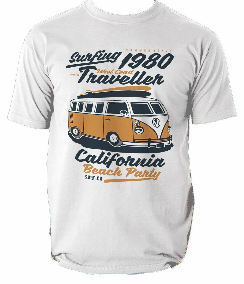 T Shirt Surf Mens S Beach Surfing Tshirt 3Xl Rider California South S-3Xl Colorful Tee |