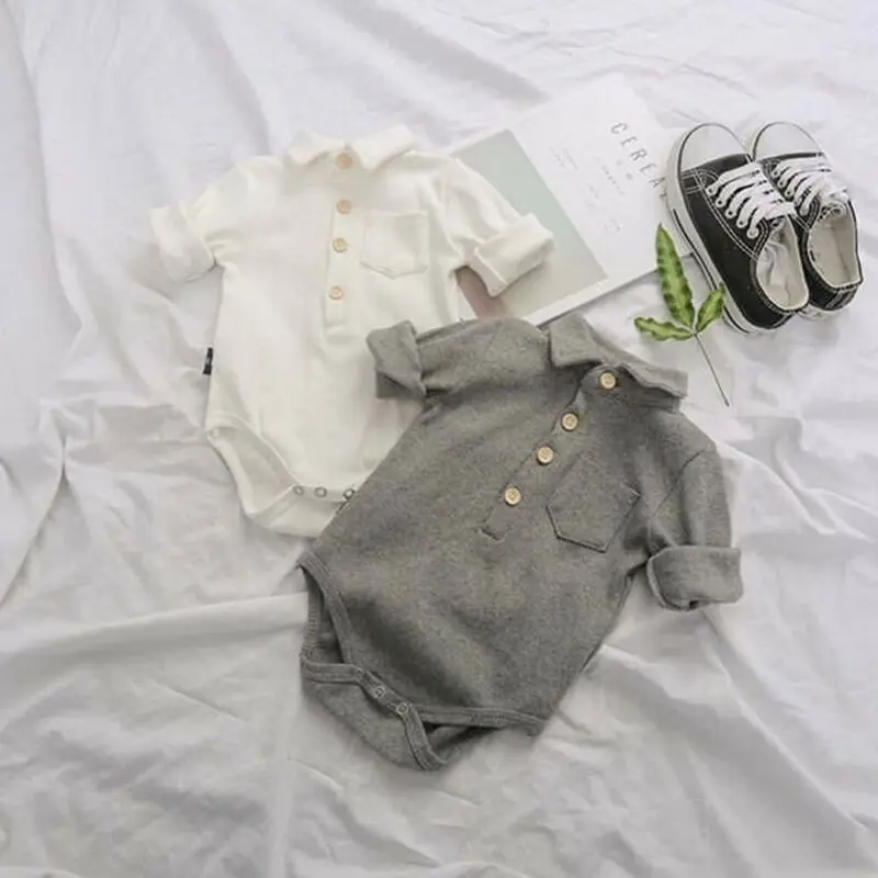 Повседневный деловой хлопковый комбинезон с короткими рукавами для новорожденных и маленьких мальчиков, одежда для детей от 0 до 18 месяцев
