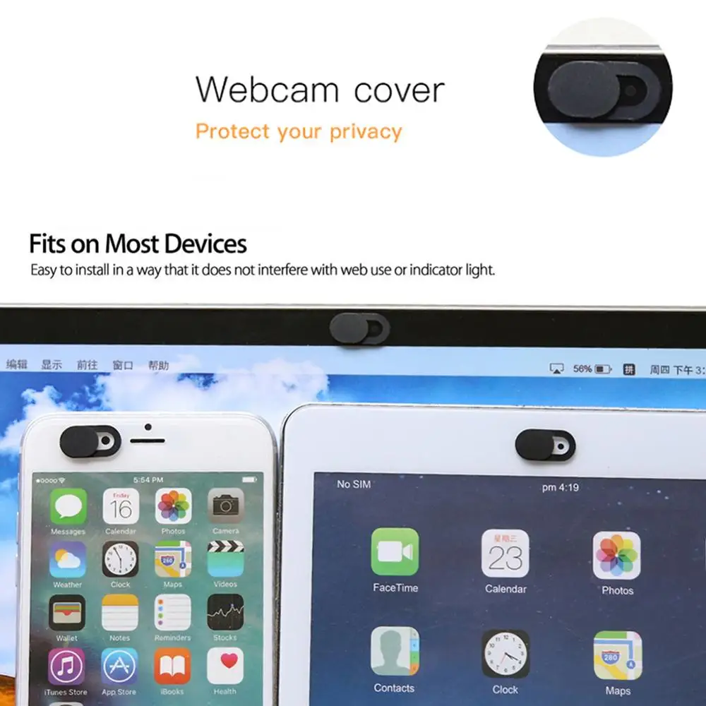 Plastic Webcam Cover Anti-hacker Shutter Privacy Protection Slide Shutter Shield for Smartphone Laptop Desktop Camera