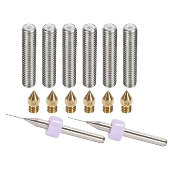 

14Pcs 3D Printer Head Tool Kit 0.4mm Nozzle Extruder Print Heads + 1.75mm Throat Tube + Cleaning Drill Bits