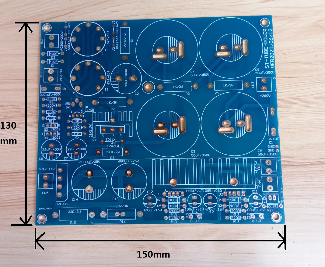 1PC HiFi 6Z4 / 6X4 Tube Stabilization Universal Power Supply Board Bare PCB For Preamplifier | Электроника