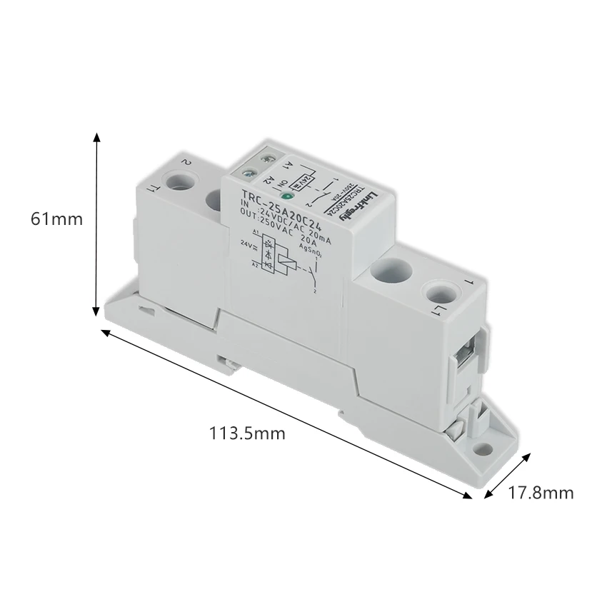 TRC 25A20C24 реле высокой мощности вход на din рейку 24VDC/AC 20mA выход 250VAC 20A