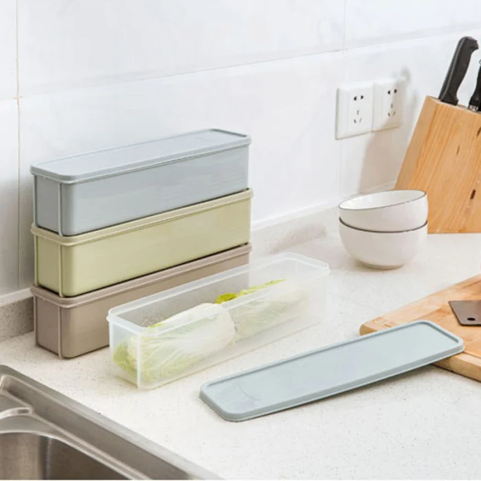 HOT Refrigerator Food Storage Box With Lid Plastic Drawer Crisper Kitchen Noodle Fruits Container TI99