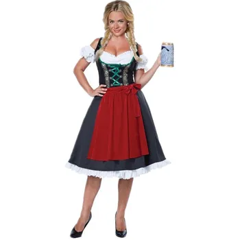 

Germany Oktoberfest Dirndl Waitress Costume Halloween Bavarian Carnival Party Cosplay Beer Girl Maid Fancy Dress