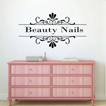 

Nail & Beauty Quote Vinyl Wall Sticker Nails Wallpaper For Beauty Salon Decor Wall Decals For Girl Bedroom Art Wall Stickers