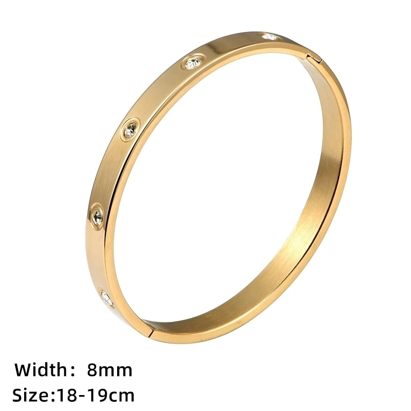 Glam Crown Stainless Steel Plating Inlay Zircon Bangle display picture 3