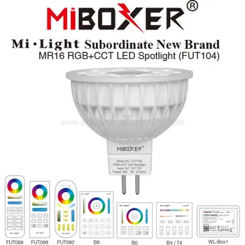 安い Miboxer FUT104 4 ワットrgb + Cctスマートwifi Led電球MR16 Ac/DC12V 2.4 グラム 4 ゾーンリモートスマートフォンapp Alexa Googleの音声制御