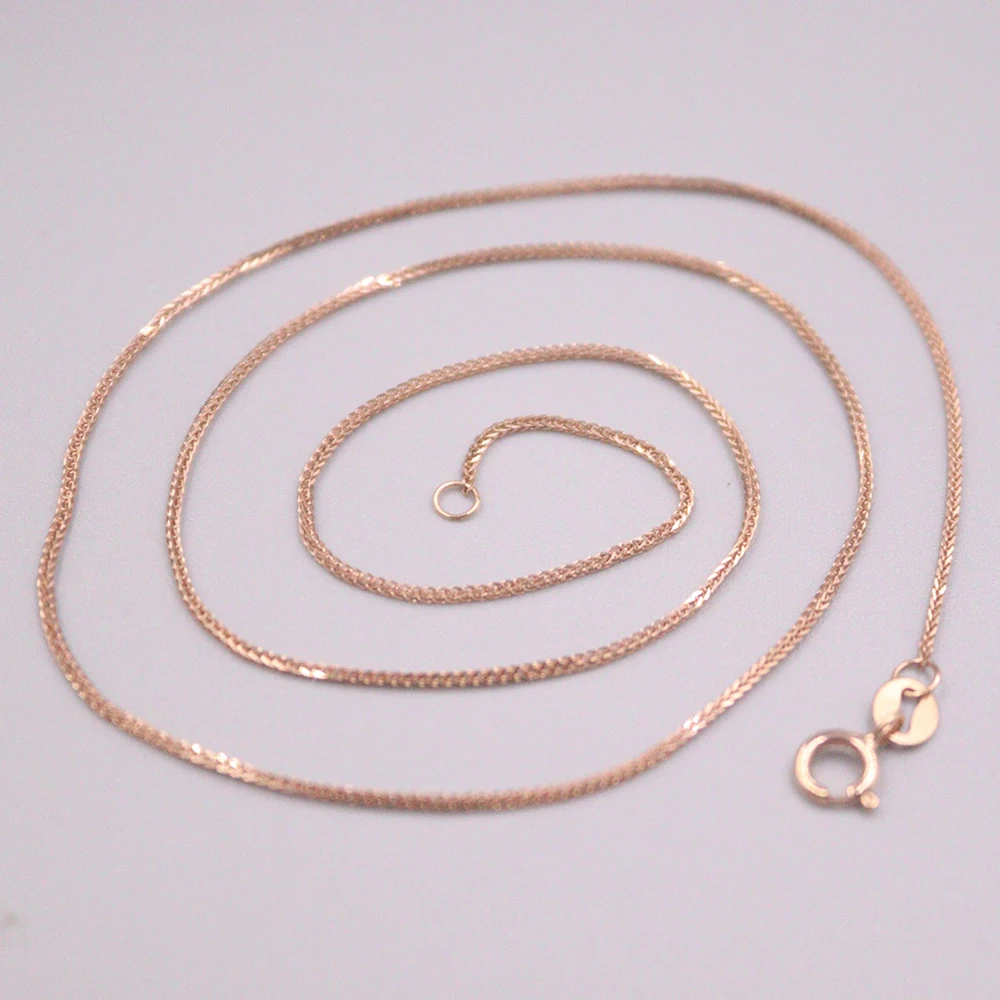 Au750 Solid Real 18K Rose Gold Necklace 