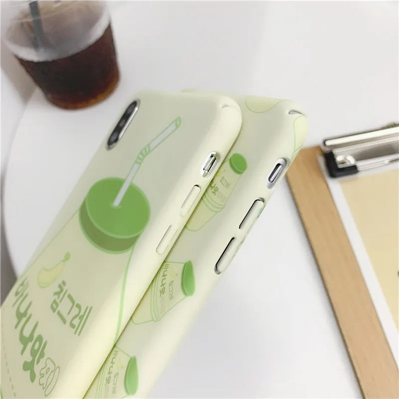 Модный чехол для телефона с рисунком бутылки молока для iPhone 8 7 6 6s Plus, милые матовые жесткие чехлы для ПК для iPhone X XS MAX XR, задняя крышка