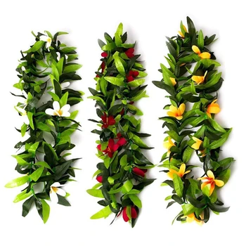 

Flowers Wedding Favors Artificial Necklace Tropical Colorful Beach Decorations Gift Props Hawaiian Style Garland Birthday DIY