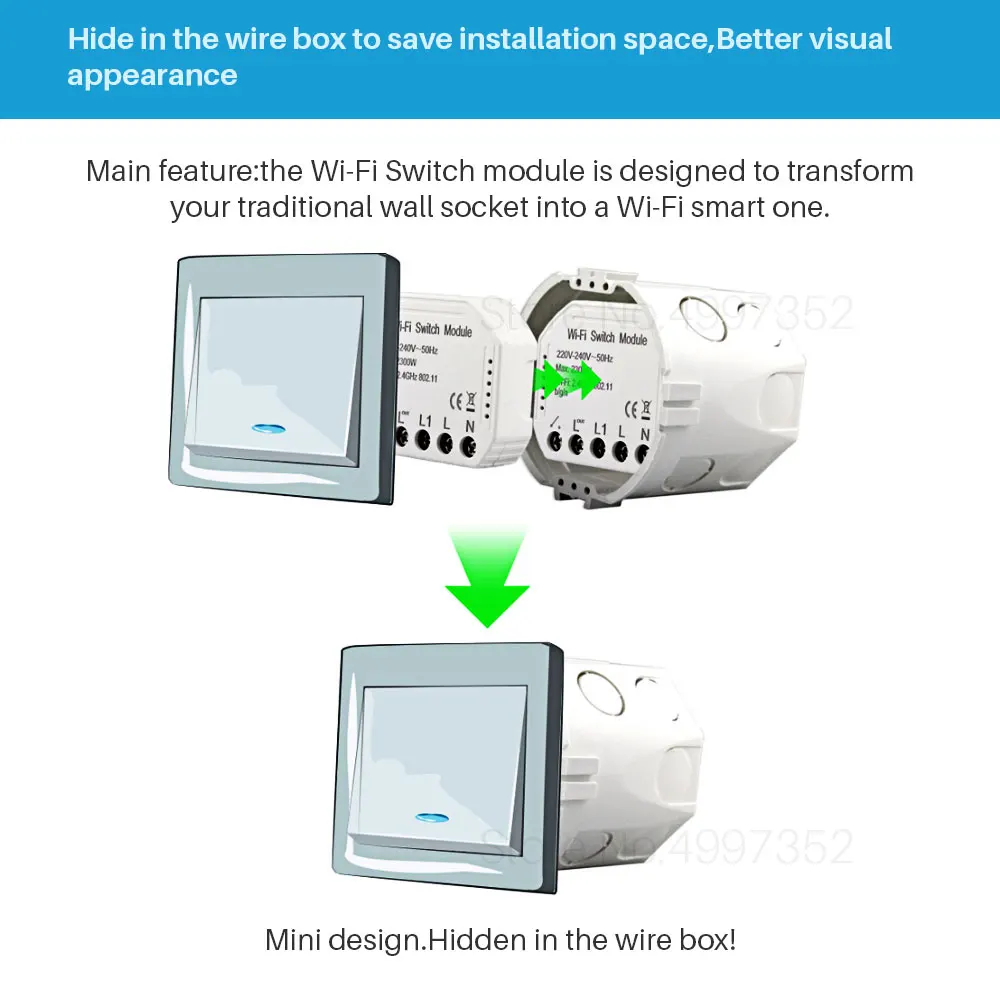 DIY WiFi выключатель модуль автоматизации выключатель света WiFi Tuya Smart Life приложение дистанционное управление совместимый с alexa Echo Google Home DIY WiFi выключатель модуль автоматизации выключатель света WiFi Tuya Smart Life приложение дистанционное управление совместимый с alexa Echo Google Home