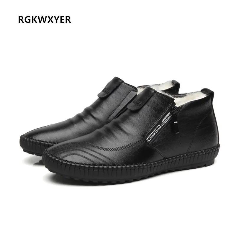 На зимнем меху теплая Мужские ботинки для снежной погоды Лидер продаж высокое