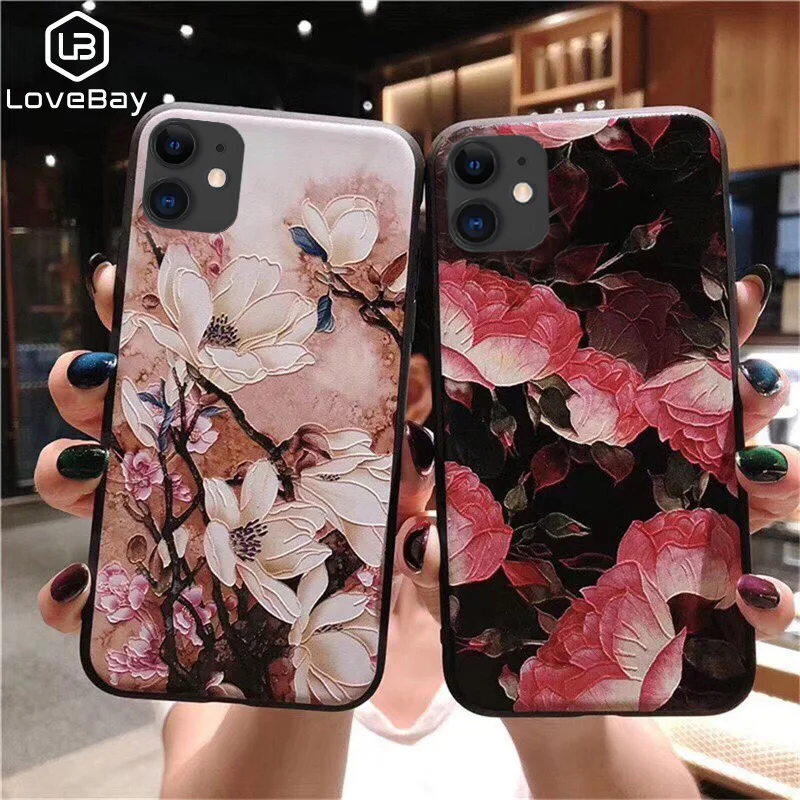 Lovebay Vinatge Художественный Цветочный чехол для телефона iPhone 11 Pro X XR XS Max 6 6s 7 8 Plus