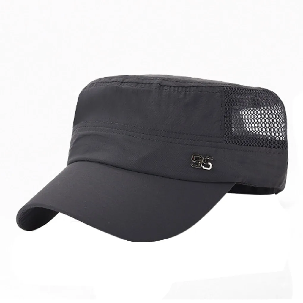 Adjustable Outdoor Sun Hats Mens Summer Sport  Snapback Cotton Baseball Cap Men Women Hip Hop Dad Mesh Hat Cap Quick Dry Flat 1