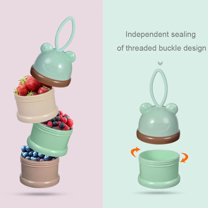 Portable Baby Milk Powder Container 3 Layer Food Container Infant Feeding Mix Layered Milk Powder Dispenser Snack Cup