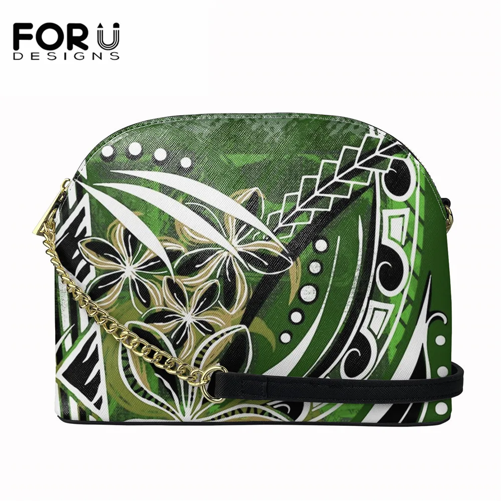 

FORUDESIGNS Hawaii Kanaka Maoli Polynesian Plumeria Print Shoulder Bag for Women Casual Mini Crossbody Bag PU Leather Handbag