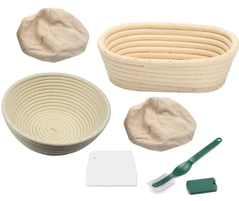6PCS Oval Dough Banneton Brotform Dougn Rattan Bread Proofing Proving Baskets Fermentation Wicker Basket Kitchen Supplies | Дом и сад