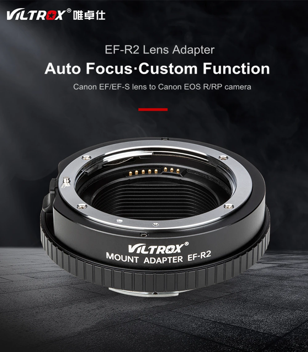 

Viltrox EF- R2 Lens Mount Adapter Auto Focus for CanonEF/EF-S lens to EOSR/ EOSRP with Functional Control Ring