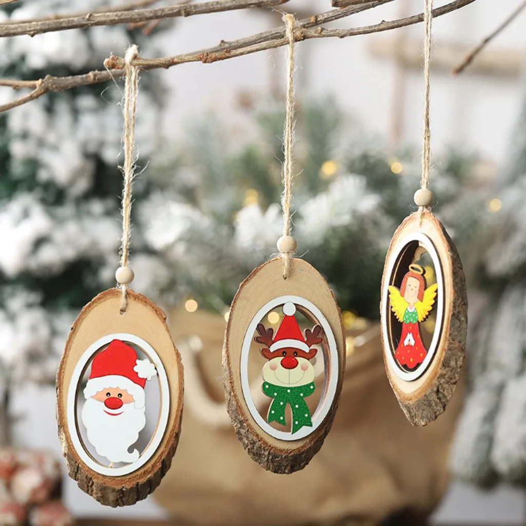 

Christmas Wooden Pendants Ornaments Xmas Tree Ornament Mini Cute Christmas Decoration Christmas Wrought Iron Kids GiftHome Decor