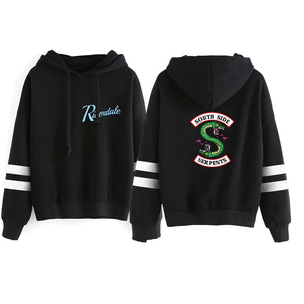 Riverdale Hooded Sweatshirts South side Serpents Hot Sale Hoodie Riverdale Women Long Sleeve Pullover Hoodie casual clothes - Цвет: Черный