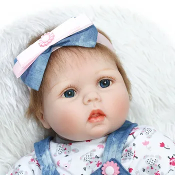 

22inch 55cm Reborn Toddler Baby Doll Girl PP Cotton Filling Body Boneca With Clothes Lifelike Cute Gifts Toy