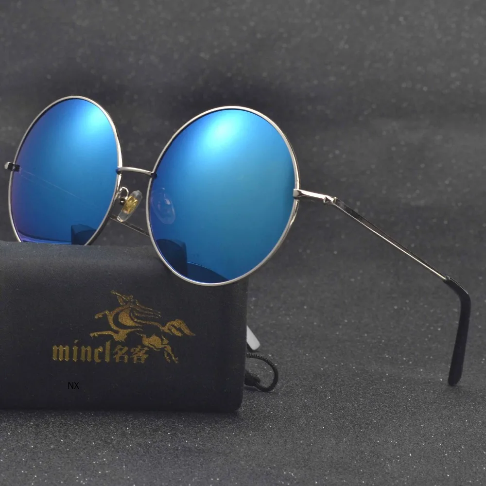 MINCL/большие круглые солнцезащитные очки для мужчин и женщин модные зеркальные