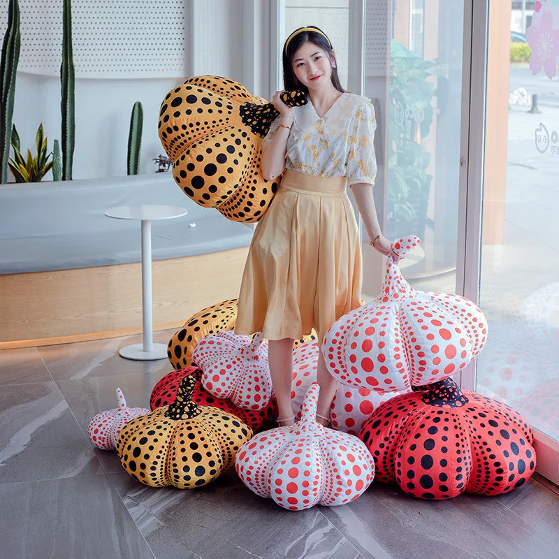 20~60cm Halloween Pumpkin Plush Pillow Stuffed Food Plushie Peluche Ultra Soft Yellow Red White Holiday Party Prop Decor Gift