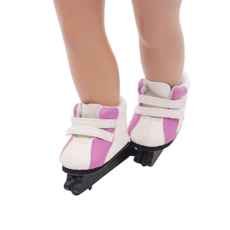 18 дюймовая кукольная обувь для девочек, роликовые коньки, полиуретановые американские колеса для новорожденных, детские игрушки, подходят для 43 см, детские куклы s128