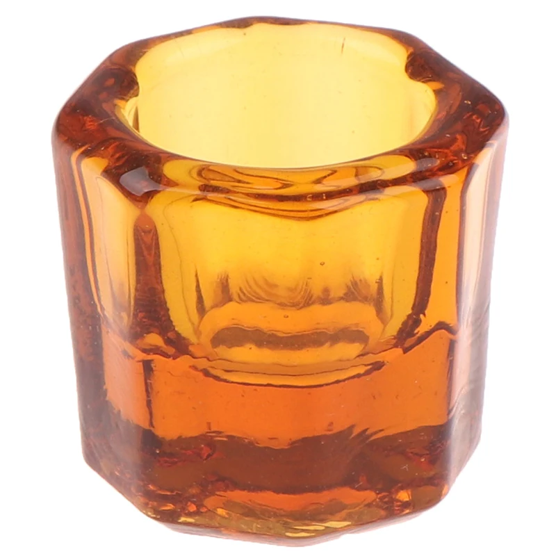 Миниатюрная акриловая стеклянная акриловая чашка для дизайна ногтей Хрустальная банка для смешивания акриловой жидкости и акрилового порошка крошечное блюдо с восьмиугольным стаканом